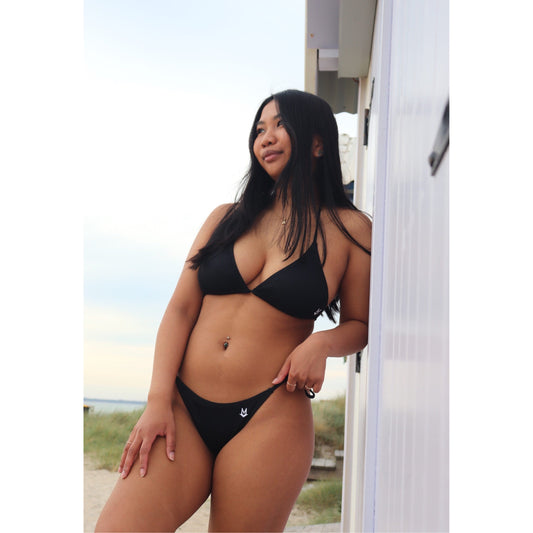 Black Ribbed Bikini Set